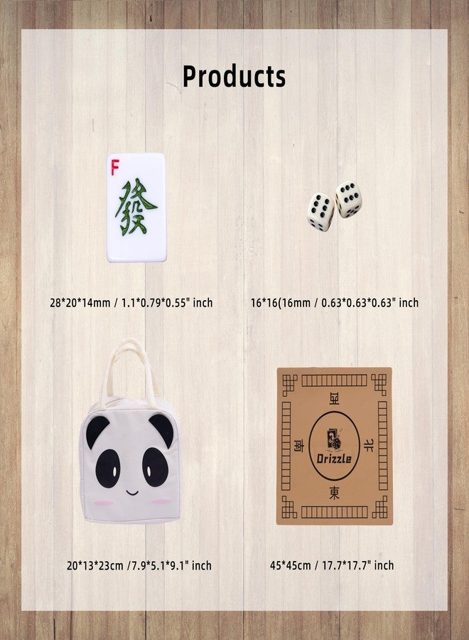 دريزل مجموعة لعبة ما جونغ مرقمة من دريزل، مقاس 28 مم - 1.1 بوصة، محمولة، 146 قطعة مميزة - مع دليل تعليمات للمبتدئين وحقيبة باندا - مثالية للسفر واللعب العائلي في أوقات الفراغ - Image 5